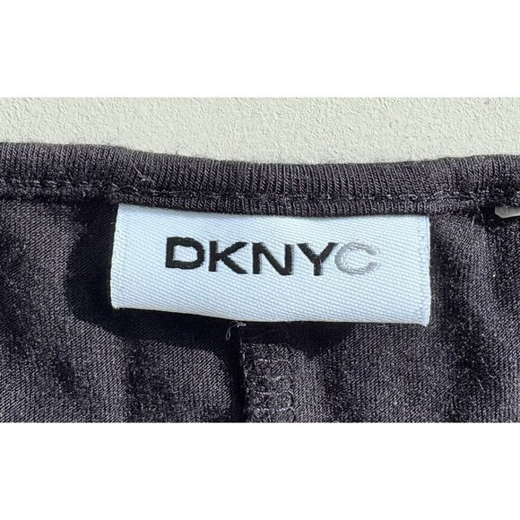 DKNYC Black Stretch Jersey V-Neck Midi Dress With Twist Detail - Picture 5 of 6